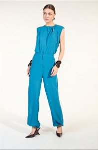 Conjunto Crepe Georgette Azul Lagoa Skazi