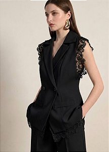 Colete Alfaiataria Renda Skazi