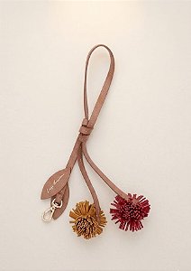 Chaveiro em Couro com Pompons Luiza Barcelos