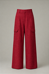 Calça Feminina Cargo em Linho Natural 613 Oficial