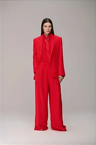 Conjunto Alfaiataria Blazer e Calça Wide Leg Caos Moda