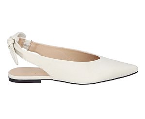 Sapatilha Slingback em Couro com Laço Luiza Barcelos