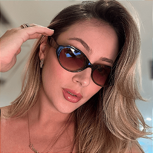 Óculos Oval Tartaruga Degradê Ac Brazil