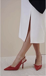 Scarpin Salto Alto Slingback Laço Lateral Luiza Barcelos