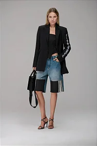 Bermuda Feminina Jeans Mix Textura Caos