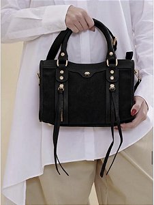Bolsa Pequena em Couro Zíperes Luiza Barcelos