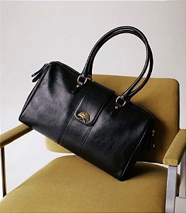 Bolsa Grande Feminina Estruturada em Couro Taupe Luiza Barcelos