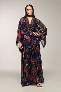Vestido Devore Floral Thamara Capelão