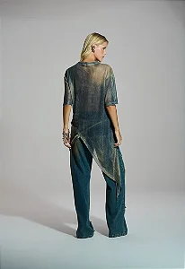 Blusa Tule Assimétrica Caos Moda Feminina
