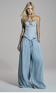 Calça Jeans Pantalona Caos Moda