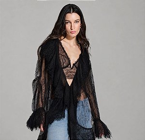 Top Renda Decote Caos Moda