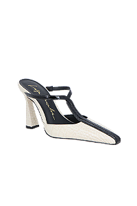 Mule Salto Alto Couro Croco Verniz Luiza Barcelos
