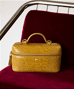 Bolsa Vanity Média em Couro Croco Luiza Barcelos