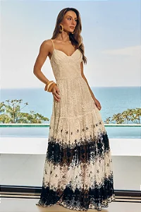 Vestido Longo Renda Exclusiva Fleche D'or