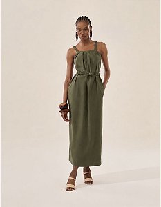Vestido Midi Cinto Color Skunk Brasil