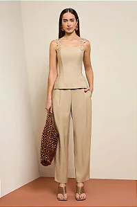 Calça Cenoura em Cupro Thamara Capelão