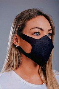 Máscara descartável 3D preta - tam G - pct c/ 10 und