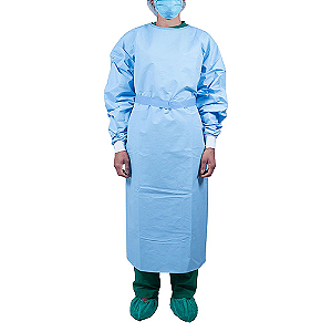 AVENTAL DE PROCEDIMENTO LAMINADO IMPERMEÁVEL 50G/M² NÃO ESTÉRIL DESCARTÁVEL pct c/ 5 und