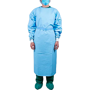 AVENTAL/CAPOTE CIRÚRGICO LAMINADO IMPERMEÁVEL 50G/M² ESTÉRIL DESCARTÁVEL