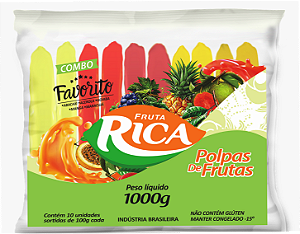 Combo Favorito (05 frutas) 1Kg / 10 Polpas 100g