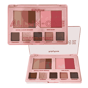 Paleta de Bronzer, Blush e Sombra All in One - Ruby Rose