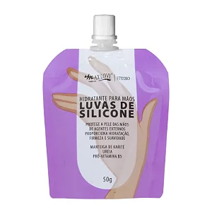 Max Love Creme para Mãos Luvas de Silicone - Creme hidratante 50g