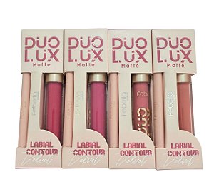 Kit Batom Líquido e Lápis de Contorno Labial Duo Lux Febella