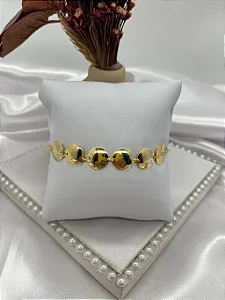 Pulseira Bolinha Lisa - Banhada a Ouro Flash
