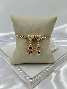 Pulseira Filhos Strass 2 Meninas