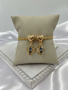 Pulseira Filhos Strass 2 meninos