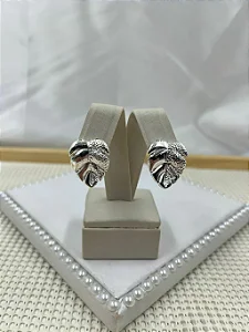 Brinco Folheado Folha Prata