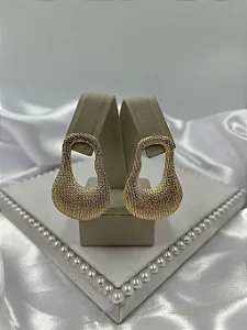 Brinco Orgânico Texturizado Banhado Dourado