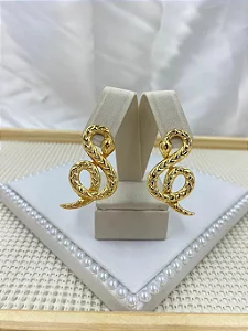 Brinco Folheado Serpente