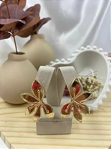 Brinco Folheado Meia Flor