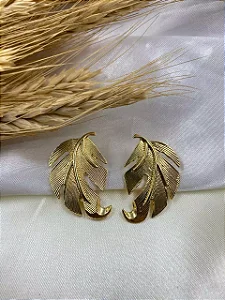 Brinco Folheado Folha
