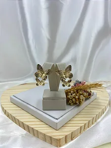 Brinco 2 Borboletas Douradas