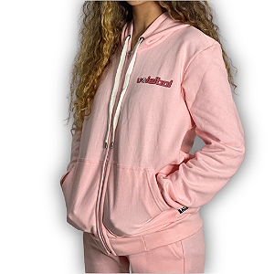 MOLETOM VOLLEYBALL  -  ROSA – ZÍPER (unissex)