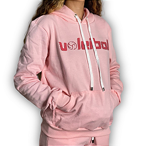 MOLETOM VOLEIBOL  -  ROSA – CANGURU (unissex)