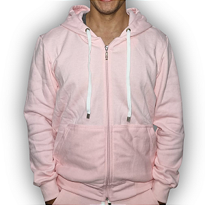 MOLETOM ROSA – ZÍPER (unissex)