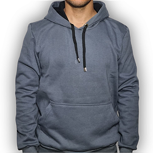 MOLETOM -  CINZA AÇO – CANGURU (unissex)