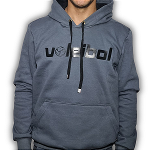 MOLETOM VOLEIBOL -  CINZA AÇO - CANGURU (unissex)