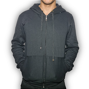 MOLETOM -  PRETO – ZÍPER (unissex)