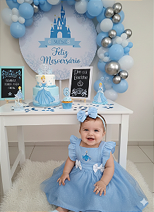 Jardineira Cinderela com Tule+Laço