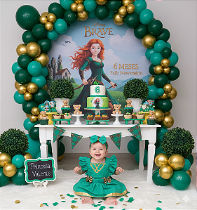 Jardineira Princesa Merida+Laço