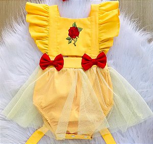 Jardineira Moana com Tule - Manu Baby Kids - Roupas para bebês