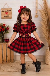 Conjunto Kauane Xadrez Inverno 2 Peças Infantil