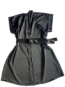 Robe de cetim feminino preto