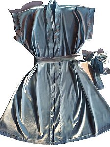Robe de cetim feminino azul