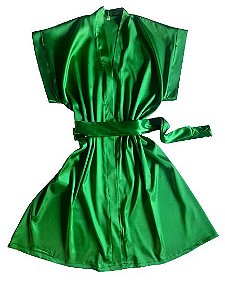 Robe de cetim feminino verde