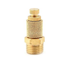 Silenciador Pneumático Bronze com Regulagem de Fluxo 1/8" à 1/2"